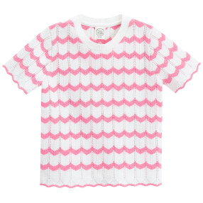 Блуза с къс ръкав, цвят: Розов