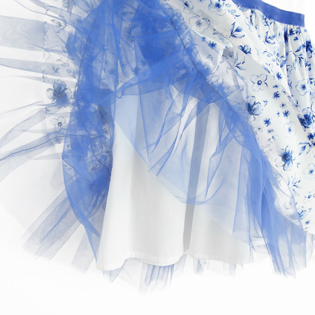 Рокля с къс ръкав, цвят: Син